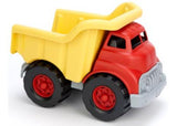 Eco-friendly Green Toys Dump Truck made from recycled plastic, featuring a functional dumper for imaginative play.