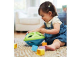 Eco-friendly Green Toys Shape Sorter featuring 8 colorful shapes for developing early learning skills in children ages 6 months and up.