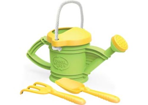 Eco-friendly Green Toys Watering Can, perfect for kids' gardening and water play, made from recycled plastic, safe and durable.