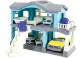 Eco-friendly Green Toys House Playset with multi-level dollhouse, convertible, mouse characters, and furniture for creative play.