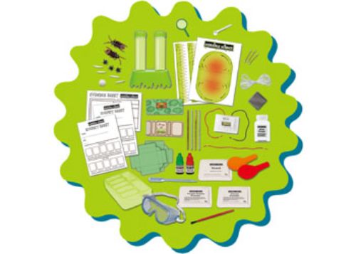 Exciting science kit for kids featuring 14 chaotic experiments with creepy bugs, foul food, and a 40-page Lab Notebook.