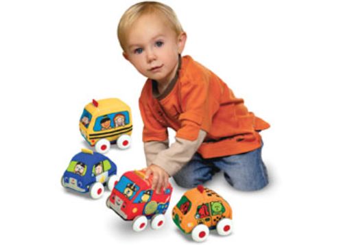 Pull-back vehicle toys made from soft, washable fabric, designed to boost motor skills and engage toddlers in imaginative play.