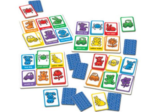 Colorful Orchard Game - Red Dog Blue Dog featuring fun illustrations for kids to enhance color recognition and matching skills.