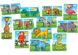 Jungle-themed matching game for toddlers featuring thick, wipe-clean cards and playful animal illustrations.