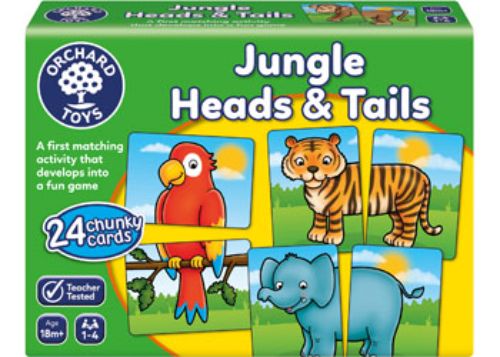 Colorful jungle-themed matching game for toddlers featuring thick, wipe-clean cards and an elephant play piece for fun learning.