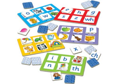 Colorful Alphabet Lotto game with boards and cards for teaching kids letter matching and phonics through playful interaction.