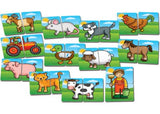 Engaging farm-themed matching game with 24 colorful chunky cards for preschoolers, promoting memory and counting skills.