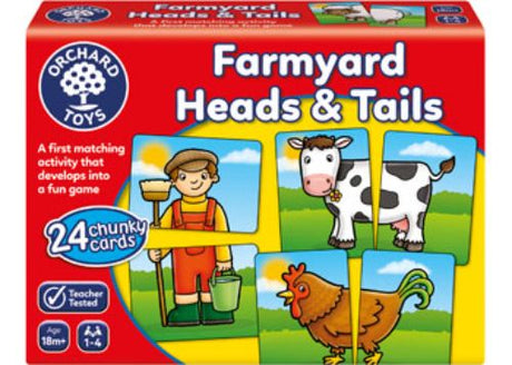 Colorful farmyard matching game with 24 chunky cards featuring cows, pigs, and ducks for toddlers to enhance memory skills.