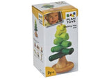 Colorful wooden stacking toy shaped like trees, promoting creativity and fine motor skills for children aged 2 and up.