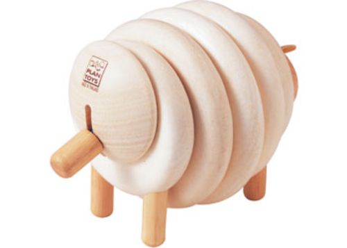 Wooden Lacing Sheep toy for toddlers, enhancing fine motor skills and creativity with colorful laces and a sustainable design.