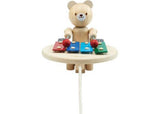 Wooden Pull-Along Musical Bear with enchanting melodies, promoting music, movement, and motor skill development for toddlers.