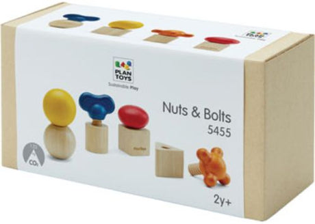 Colorful eco-friendly nuts and bolts set for kids, enhancing fine motor skills and imaginative construction play.