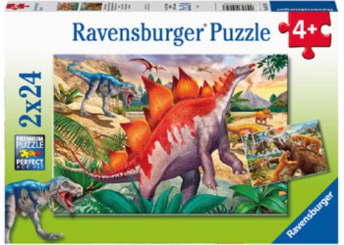 Puzzle - Ravensburger - Jurassic Wildlife Puzzle 2x24pc
