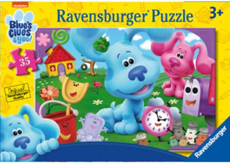 Ravensburger Blues Clues 35-piece puzzle featuring Blue and Steve, perfect for developing fine motor skills in young children.