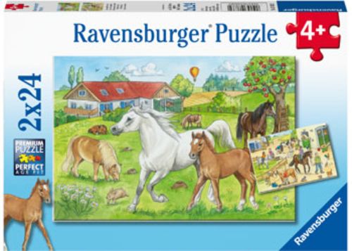 Puzzle - Ravensburger - At the Stables Puzzle 2x24pc
