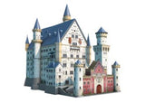 3D puzzle of Neuschwanstein Castle with 216 pieces, featuring unique hinged designs and EasyClick Technology for perfect assembly.