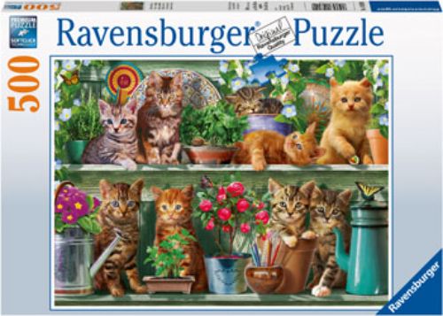 Puzzle - Ravensburger - Cats on the Shelf Puzzle 500pc