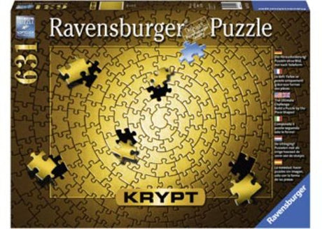 Ravensburger 631-piece Krypt Gold Spiral Puzzle with vibrant maze design for a challenging and engaging puzzle experience.