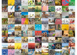 Colorful Ravensburger 1500-piece puzzle featuring 99 bicycles, perfect for family fun and home decoration.