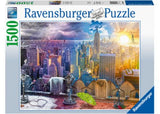 Ravensburger Seasons of New York 1500pc puzzle showcasing iconic landmarks through the city's four seasons.