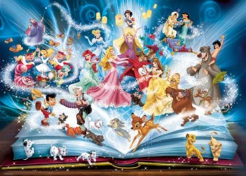 Ravensburger Disney Magical Storybook Puzzle, 1500pc, features beloved characters in a vibrant 84x60 cm scene for family fun.