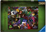 Colorful 2000-piece Ravensburger puzzle featuring Disney villains in a detailed collage, perfect for fans and puzzle lovers.