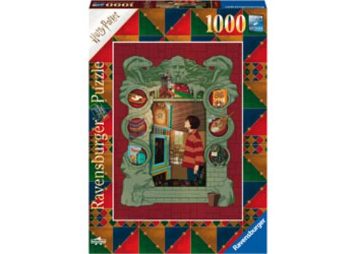 Ravensburger 1000-piece puzzle of the Weasley Family at the Burrow, featuring vibrant colors and detailed artwork from Harry Potter.