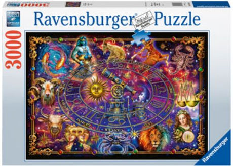 Ravensburger 3000pc Zodiac Puzzle featuring intricate celestial motifs for astrology fans and family bonding.