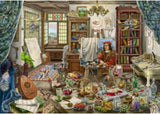 Ravensburger Escape 10 Artists Studio Puzzle, 759 pieces, featuring vibrant art and an immersive escape room experience.