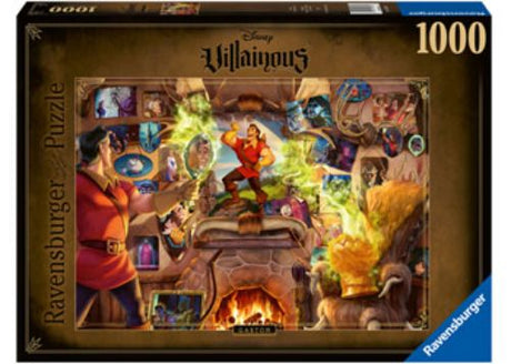 1000-piece Ravensburger puzzle featuring Gaston from Disney's 'Beauty and the Beast' in an intricate and engaging design.