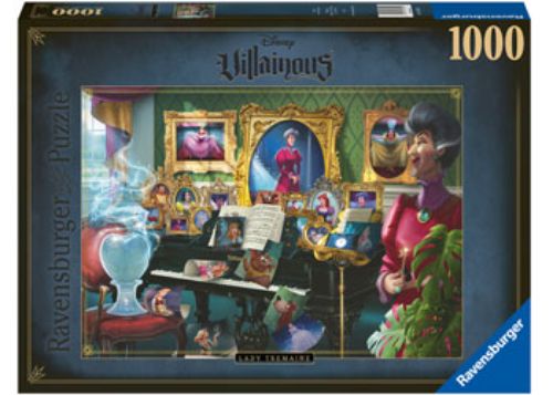 Ravensburger 1000-piece puzzle featuring Disney's villainous Lady Tremaine, perfect for fans and puzzle enthusiasts.