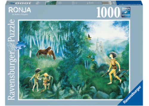 Ravensburger 1000-piece puzzle featuring vibrant artwork from Ronja the Robber's Daughter, perfect for family fun and skill-building.