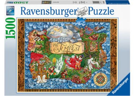 1500-piece Ravensburger puzzle featuring intricate artwork inspired by Shakespeare's The Tempest, ideal for art and literature lovers.