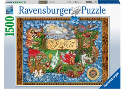 1500-piece Ravensburger puzzle featuring intricate artwork inspired by Shakespeare's The Tempest, ideal for art and literature lovers.