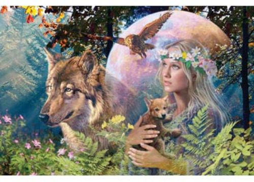 Ravensburger 3000-piece puzzle featuring a vibrant, mystical forest scene, perfect for nature lovers and puzzle enthusiasts.