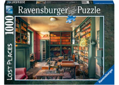 Puzzle featuring a vibrant illustrated library scene, ideal for book lovers and puzzle enthusiasts.