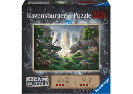 Ravensburger Escape Desolated City puzzle with 368 pieces, featuring intricate urban landscape design for engaging fun.