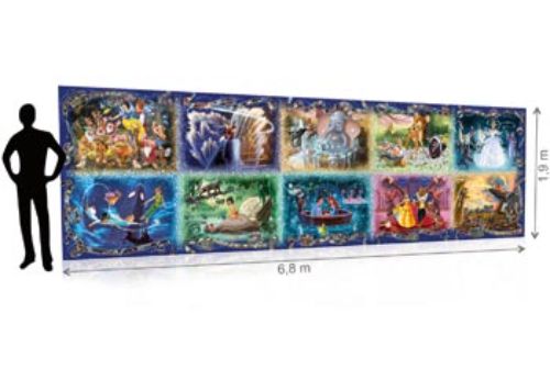 Ravensburger 40,320pc puzzle featuring Disney's classic films, beautifully illustrated and crafted for nostalgic enjoyment.