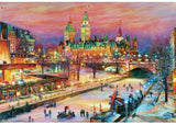 Ottawa Winterlude Festival 1000-piece puzzle showing snow and ice sculptures, ideal for winter lovers and puzzle enthusiasts.