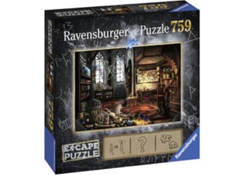 Ravensburger Escape 5 Dragon Laboratory 759pc puzzle, featuring vibrant imagery and intricate riddles for a captivating escape experience.