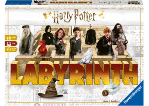 Ravensburger Harry Potter Labyrinth game featuring maze cards and iconic Hogwarts characters for strategic family fun.