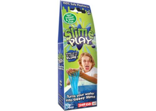 Colorful slime kit for kids, includes Gunky Green, Oozy Red, and Goo Blue powders for creative sensory play. Suitable for ages 3+.