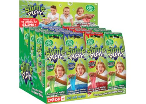 Vibrant Slime Play kit with 16 non-toxic packs in Gunky Green, Oozy Red, and Goo Blue for fun and creative sensory play.