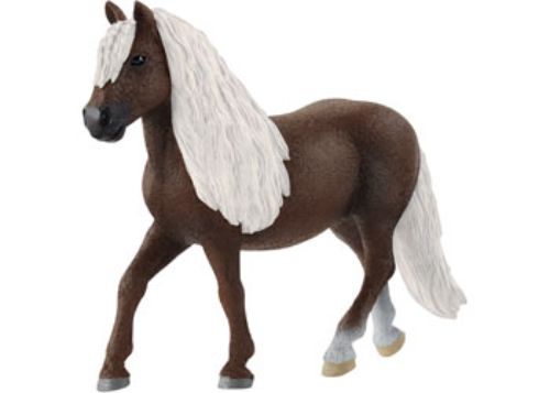 Stunning Schleich Black Forest Mare figurine with dark chestnut coat and flaxen mane, perfect for play or display.