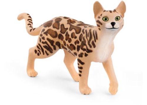 Lifelike Schleich Bengal Cat figurine with a leopard-like coat, perfect for imaginative play and animal collections.