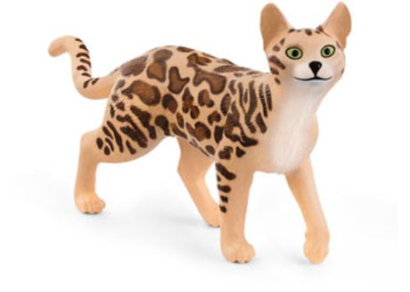 Lifelike Schleich Bengal Cat figurine with a leopard-like coat, perfect for imaginative play and animal collections.