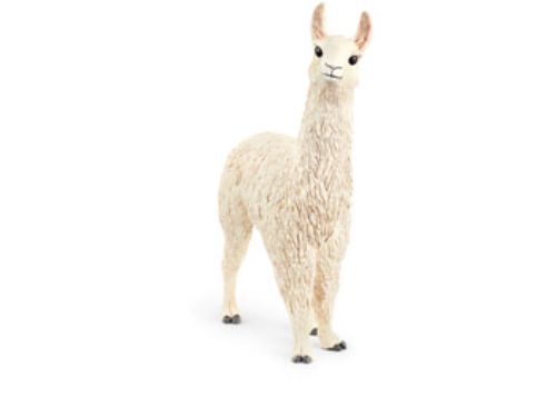 Schleich Llama figure with soft white coat, ideal for imaginative play and learning about these gentle South American animals.