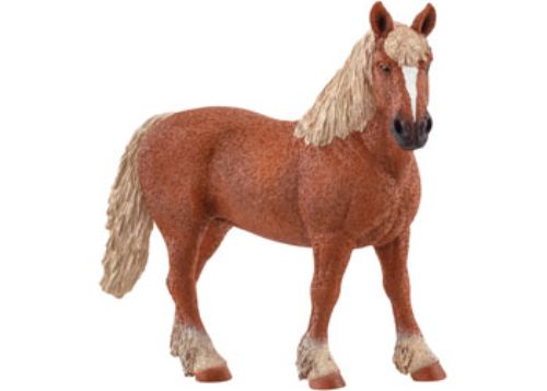 Realistic Schleich Belgian Draft Horse figurine, showcasing muscular build and hand-painted details for play and collection.