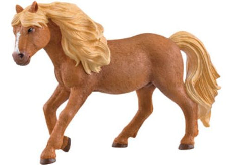 Realistic Schleich Iceland Pony Stallion figurine featuring thick mane, sturdy build, perfect for imaginative play and collection.