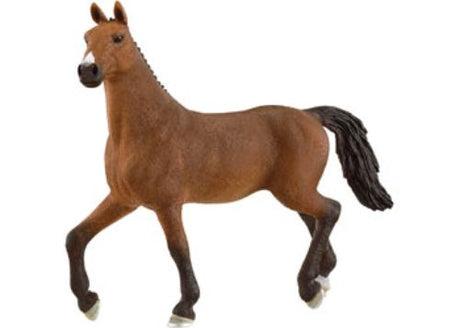 Realistic Schleich Oldenburger Mare figurine showcasing intricate details, perfect for play and horse breed education.